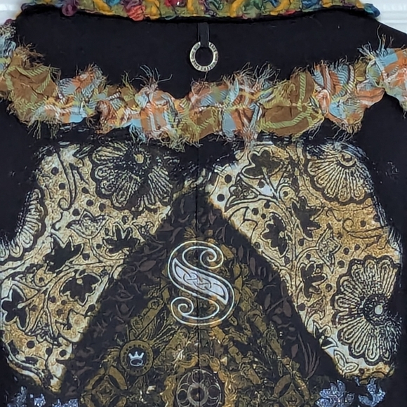 Save The Queen Black Blazer/Jacket w/Multicolored Textures & Graphics - Picture 9 of 16